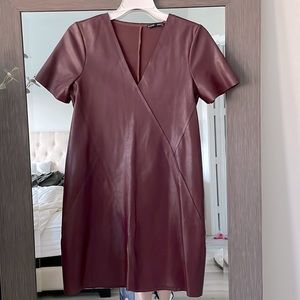 Zara faux leather shift dress.